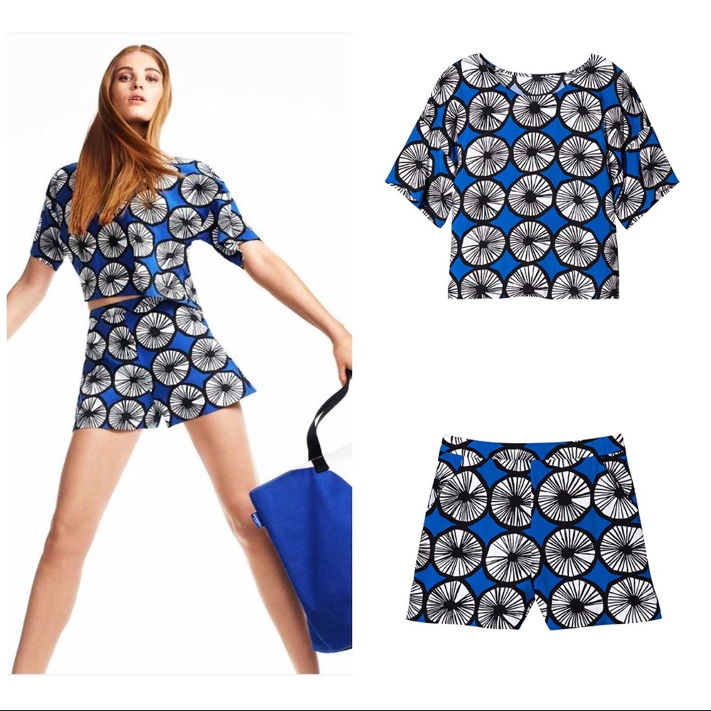 Marimekko Women’s Crop Top Blue Citrus